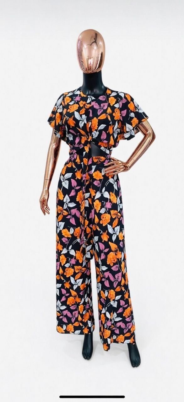 Floral tie front 2 piece set