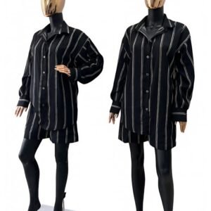 Black and white shorts set