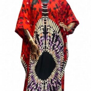 crepe kaftan with scarf (free size)