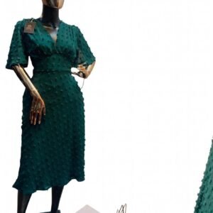Swiss dot emerald dress