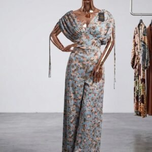 wide leg floral jumpsuit
