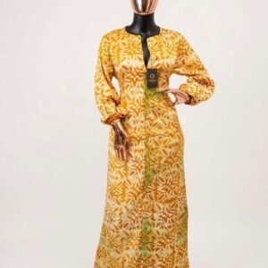 adire button down gown