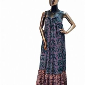 Adire maxi gown